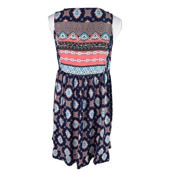New Umgee Sleeveless Dress Tunic Small Blue Boho Lightweight Lace Feminine - Picture 2 of 11